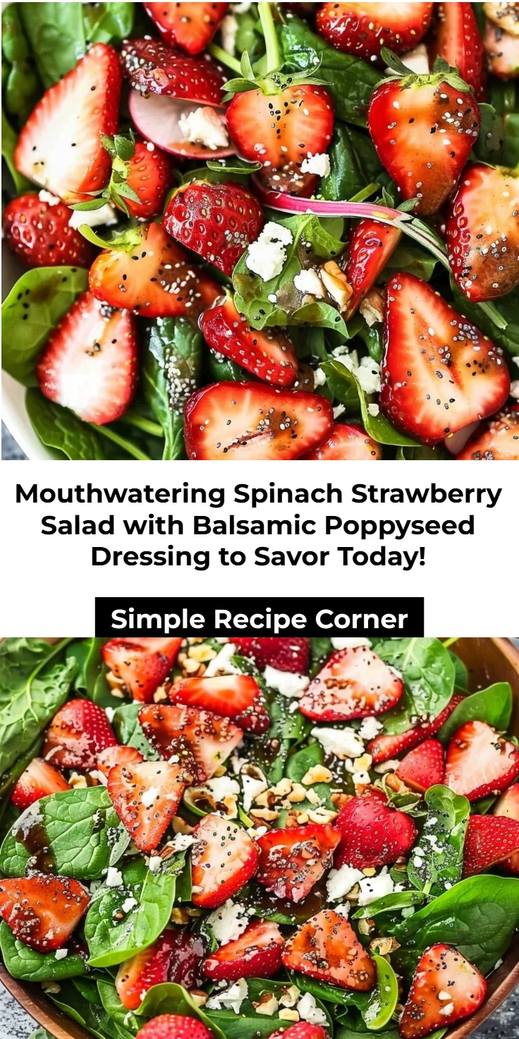 Spinach and Strawberry Salad with Balsamic Poppyseed Dressing