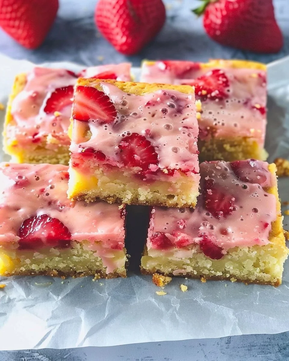 Strawberry Lemon Blondies