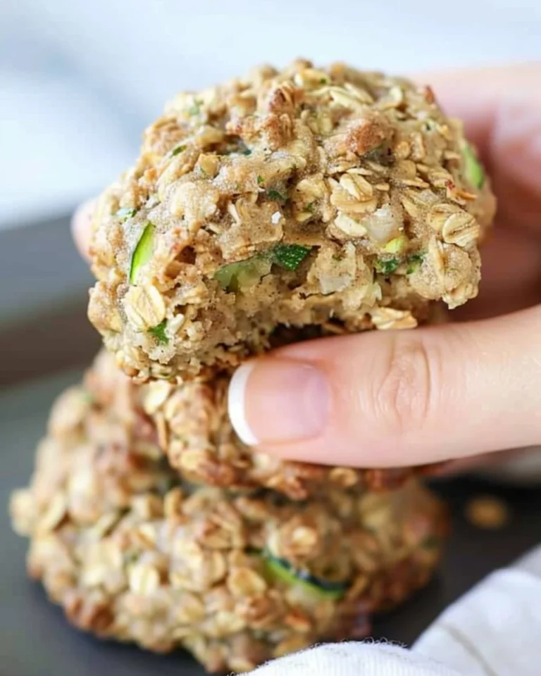 Zucchini oatmeal breakfast cookies on a rustic plate