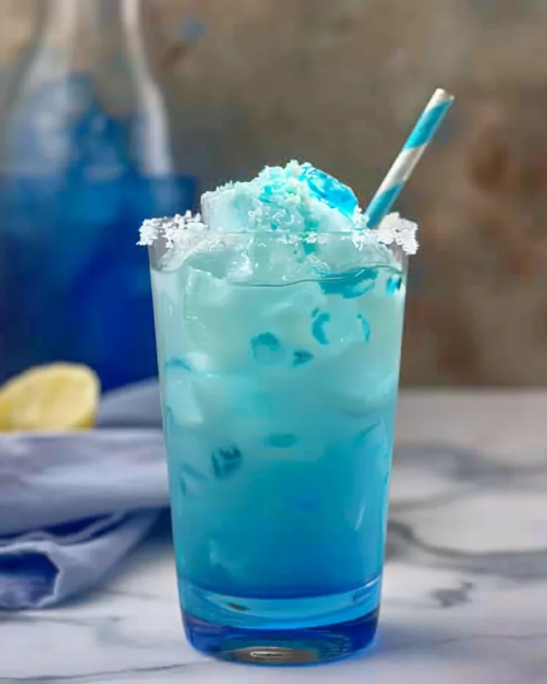 Blue Wave Dirty Soda featuring a vibrant blue color and refreshing ingredients