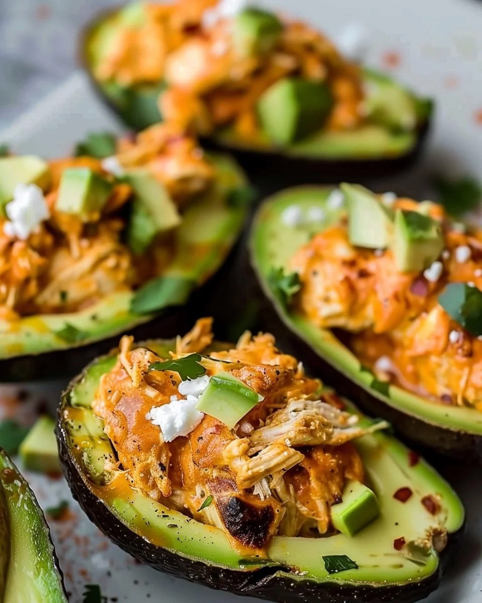 Buffalo Chicken Stuffed Avocados