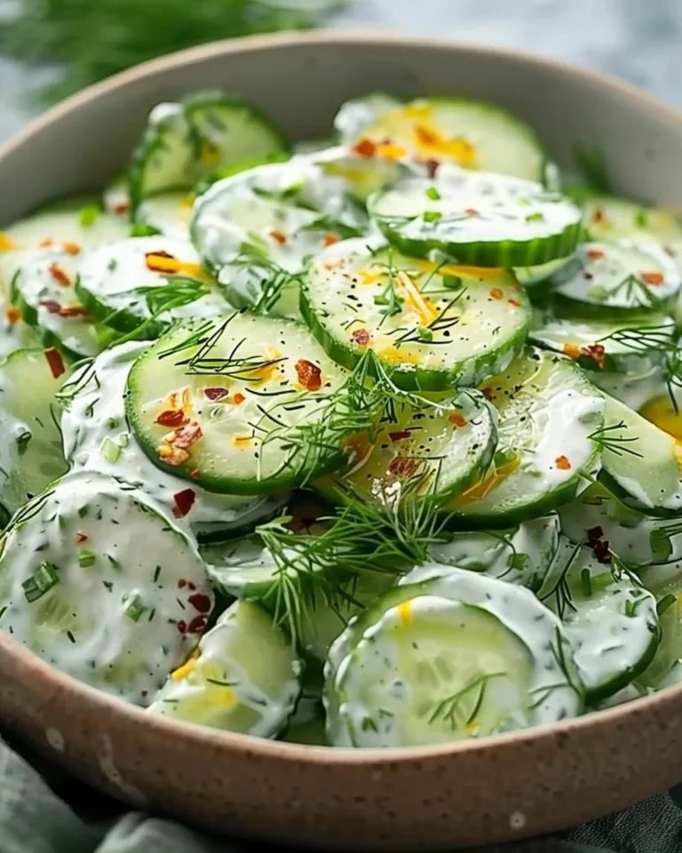 Cucumber Ranch Salad served in a bowl with fresh vegetables
