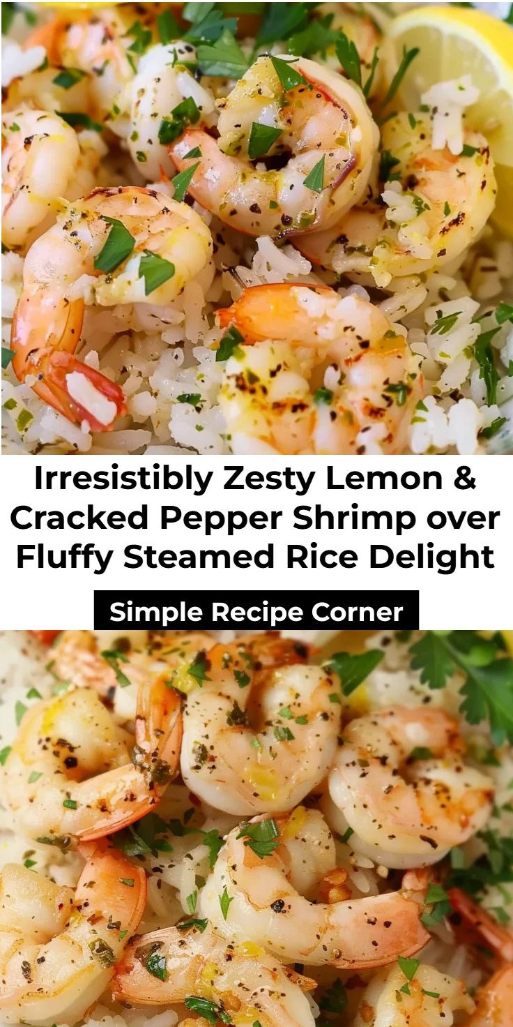 Lemon & Cracked Pepper Shrimp over Steamed Rice