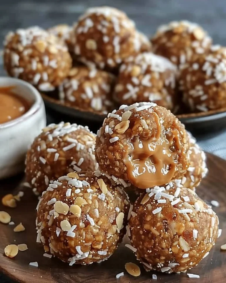 Delicious no-bake peanut butter energy balls on a white plate
