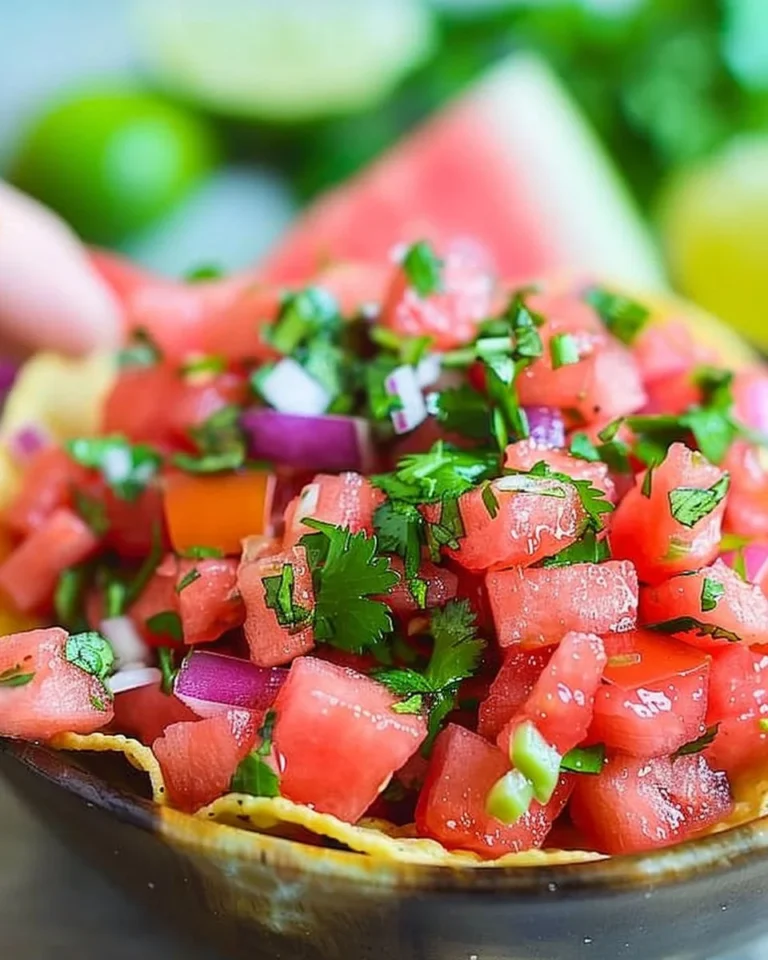 Delicious watermelon salsa served in a bowl with fresh ingredients
