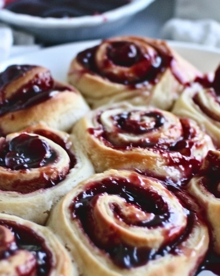 Delicious homemade filling for cherry cinnamon rolls, ready to bake.