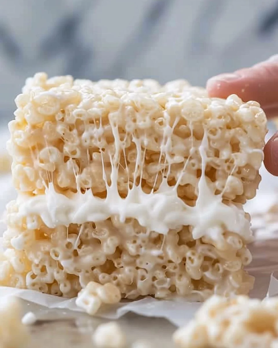 Delicious homemade Marshmallow Rice Krispie Treats made with crispy rice cereal